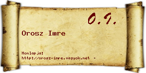 Orosz Imre névjegykártya